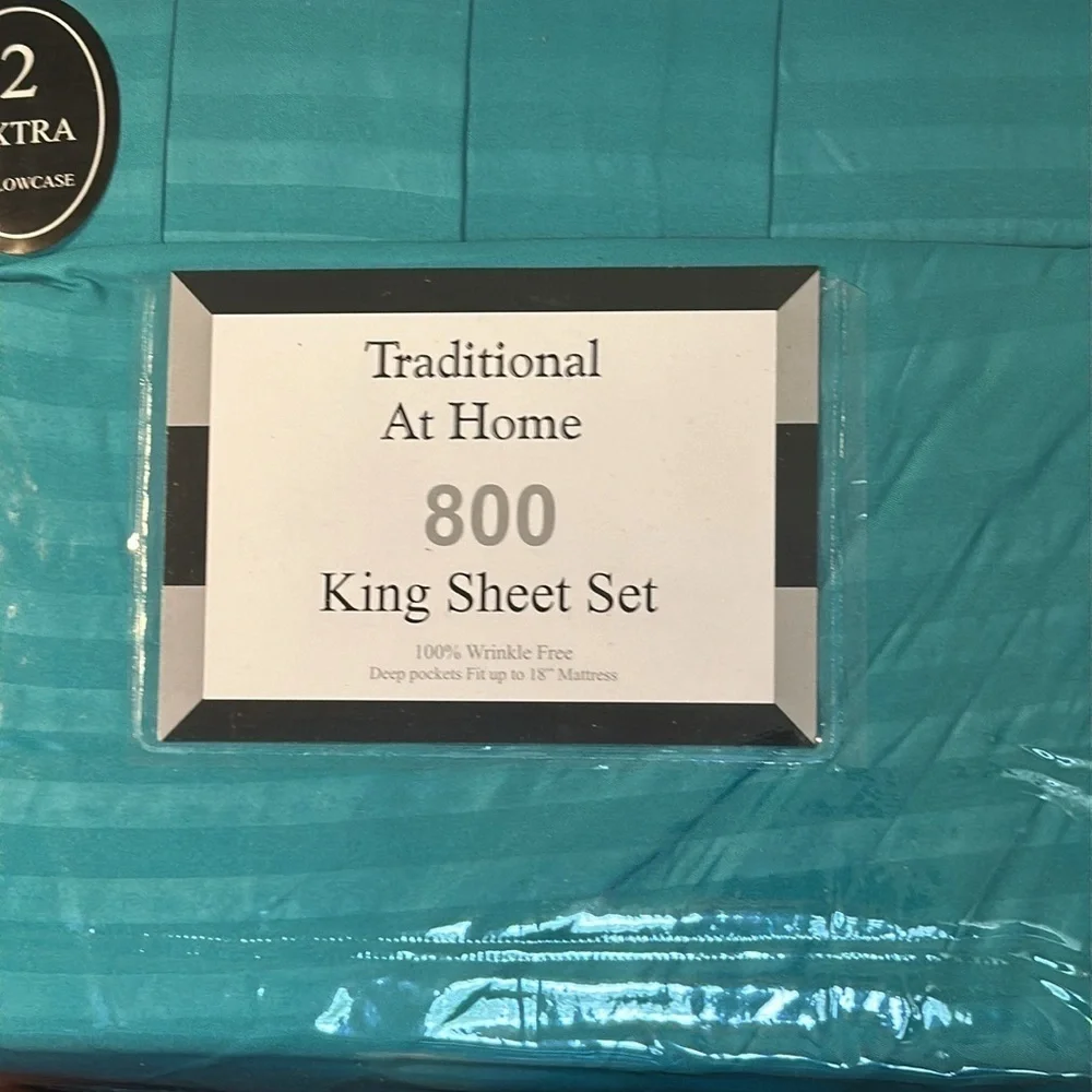 Traditional at home king 6 pc sheet set Pistachio Green embossed striped